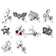 Piercings de Tragus aço cirúrgico 316L personalizado